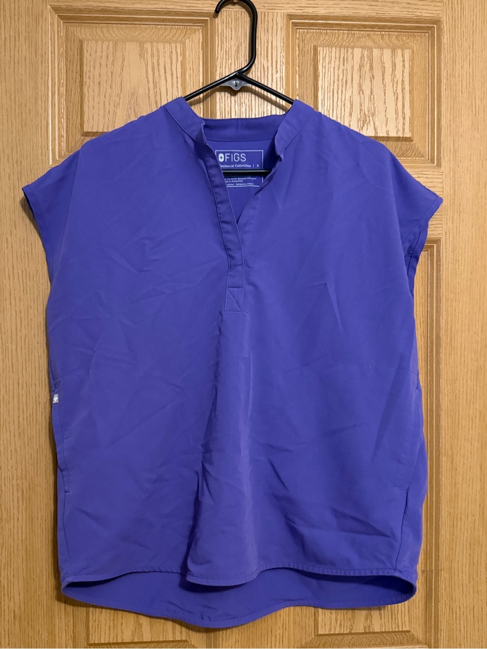 FIGS Women’s Short Sleeve V-Neck Shirt in Purple